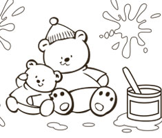 [Translate to english australien:] NUK colouring page with two funny bears