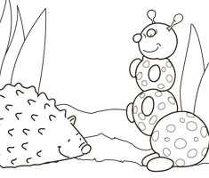 [Translate to english australien:] NUK colouring page with hedgehog