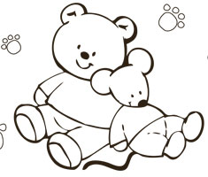 [Translate to english australien:] NUK colouring page with teddy and mouse
