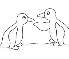 [Translate to english australien:] NUK colouring page with penguin motif