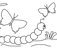 [Translate to english australien:] NUK colouring page with caterpillar