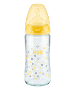 NUK First Choice Plus Glass Baby Bottle 240ml with teat